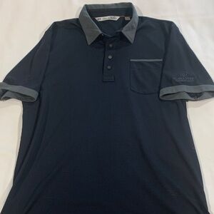 Greg Norman Collection Dark Blue Polo with Gray Trim